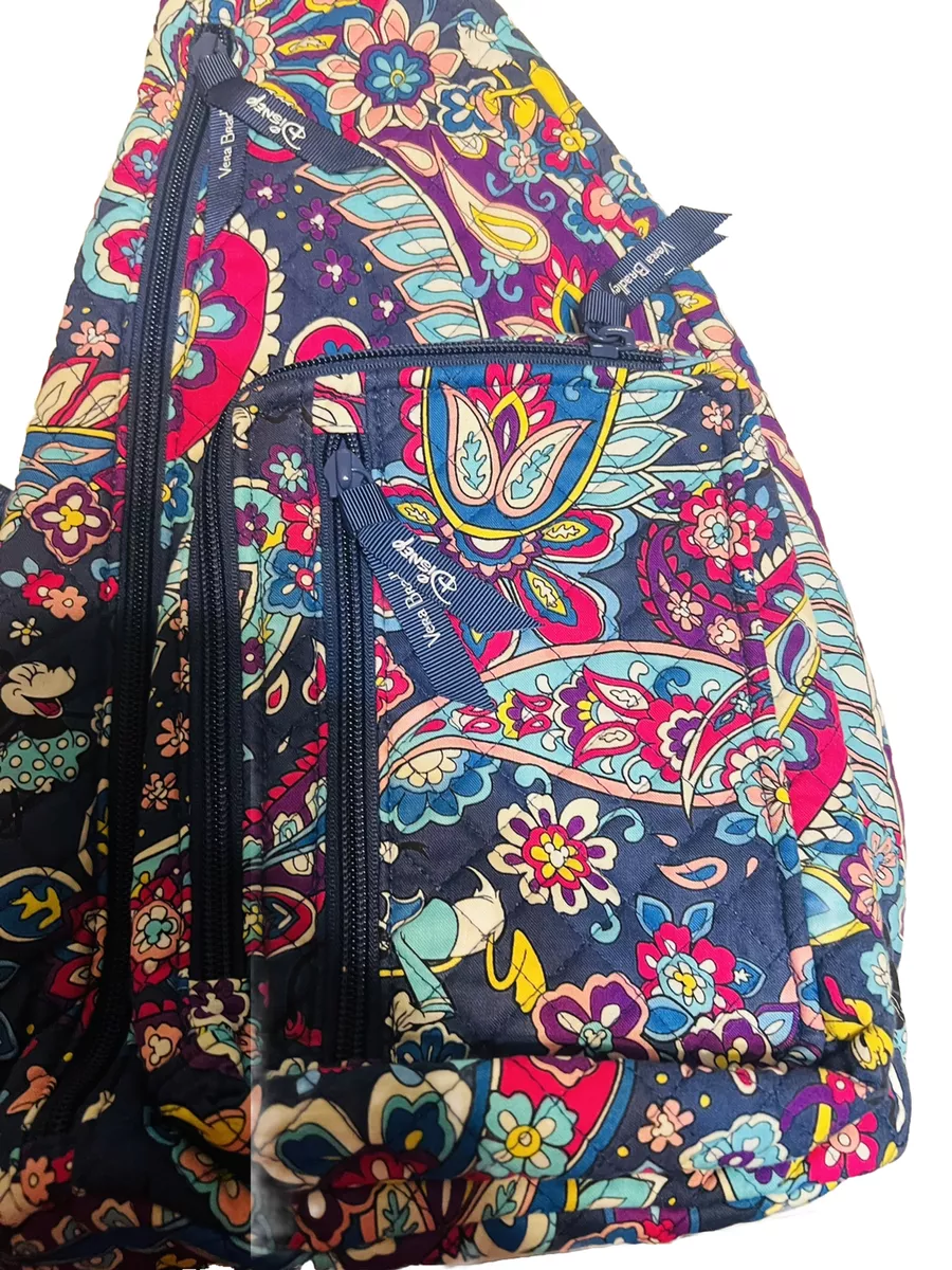 Vera Bradley Disney MICKEY S CELEBRATION Paisley Sling Backpack RARE