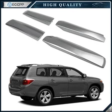 4pcs Roof Rail Rack Bar End Cover Shell Cap For 08-13 Toyota Highlander Silver