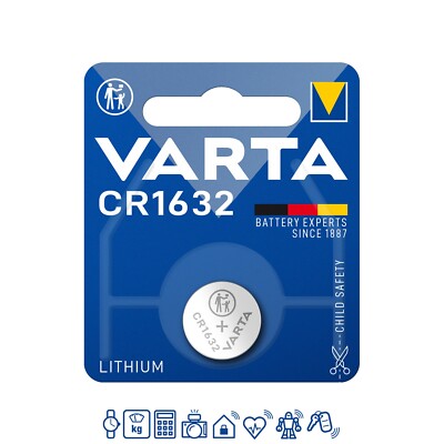 4 x Varta CR 1632 3V Lithium Batterie Knopfzelle 135mAh 6632 im Blister