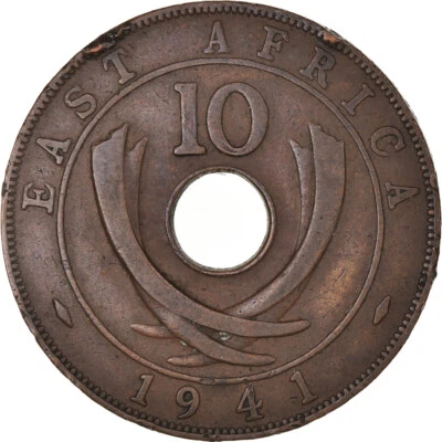 [#845392] Münze, EAST AFRICA, George VI, 10 Cents, 1941, SS, Bronze, KM:26.1 - Bild 1 von 2