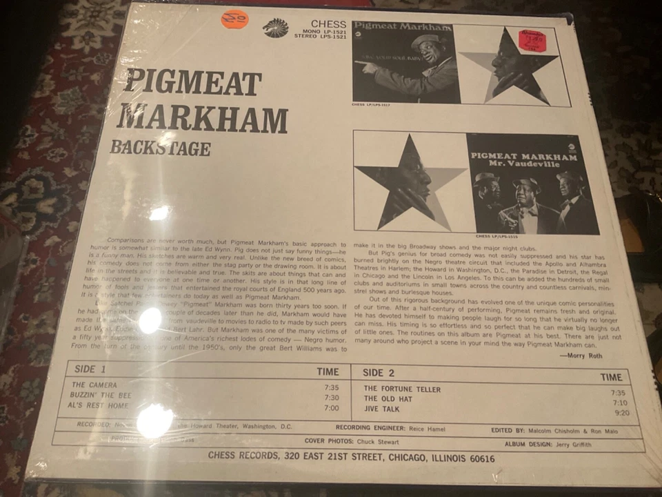 PIGMEAT MARKHAM “BACKSTAGE” 1967 VINYL LP, CHESS RECORDS, STEREO, SEALED MINT - Image 2 of 2