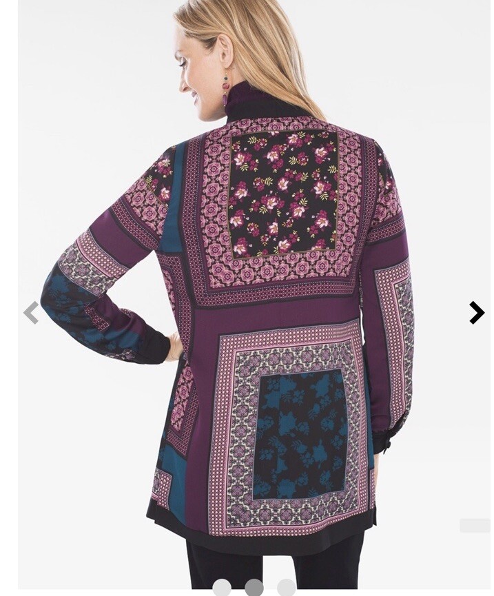 Chico’s Patchwork Open Front Jacket Cardigan  Siz… - image 3