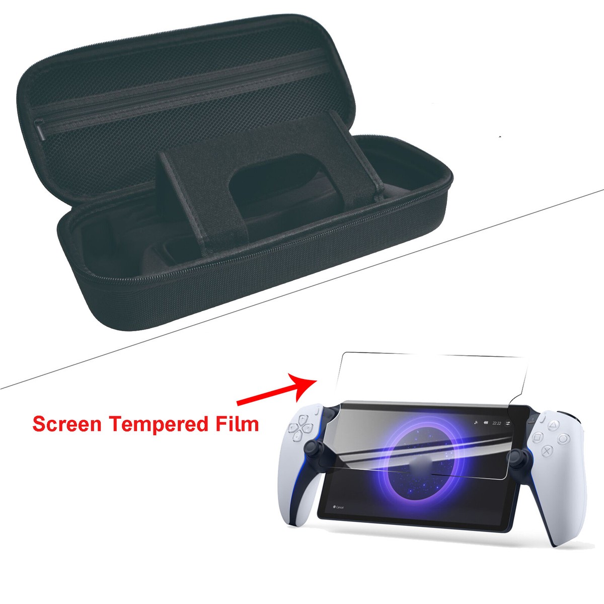 Storage Bag +Screen Protector Film For Sony PS5 PlayStation Portal