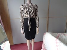 LY DRESS CHIFFON STYLE TOP~STRAIGHT SKIRT LONG SLEEVE TY NECK SIZE 10~39"L BNWOT