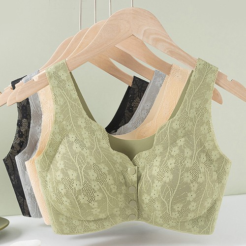 Womens Wireless Bras Push Up Full Cotton Bralette Front Closure Bra Underwear - Picture 6 of 20