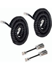 Telephone Handset Cord Detanglers, 2 Pack Landline Handset Cord Cable Black