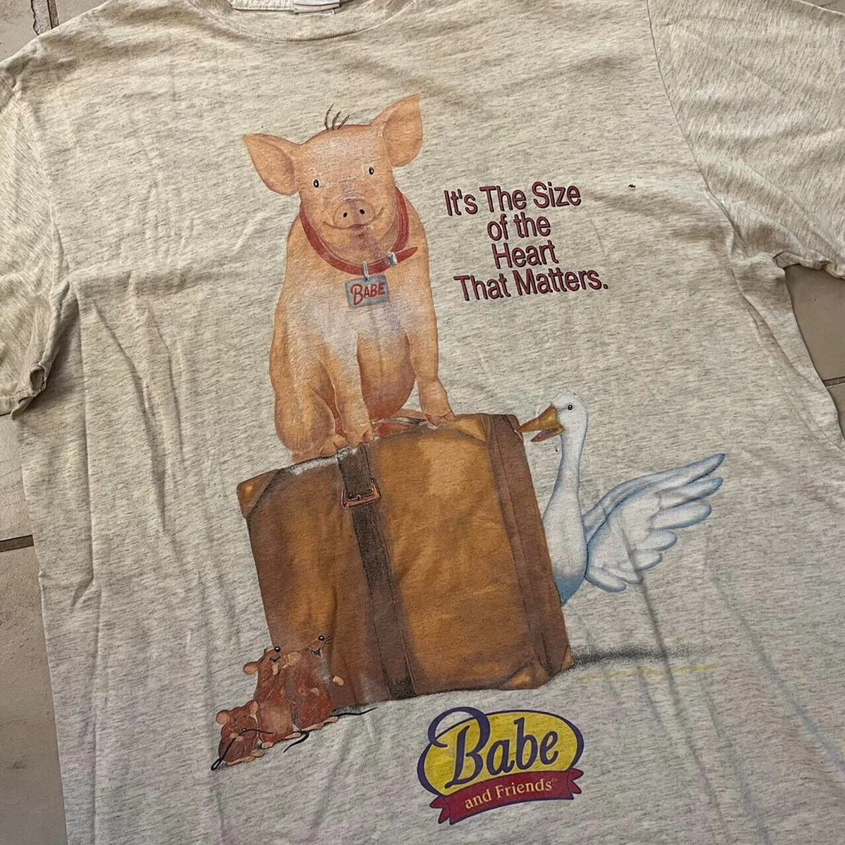 Vintage Babe the Pig Movie Promo T-Shirt Size 2XL Entertainment