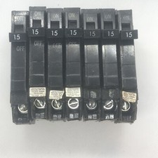 GE General Electric - LOT of 7 Thin 15-Amp 1-Pole 120/240VAC Breaker-