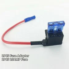 Standard ATC/ATO Blade Fuse Tap Dual Circuit Adapter 16 AWG Wire 15A Fuse 12/24V
