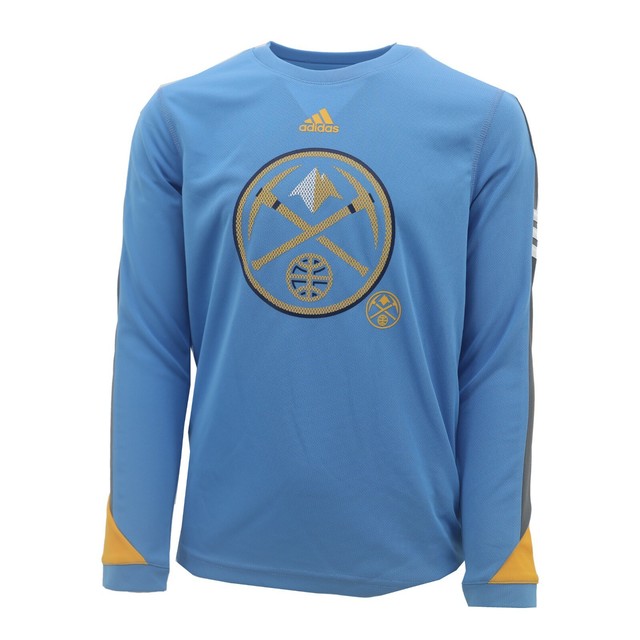 Denver Nuggets NBA Adidas Kids Youth Size Long Sleeve Warm Up Athletic Shirt New | eBay