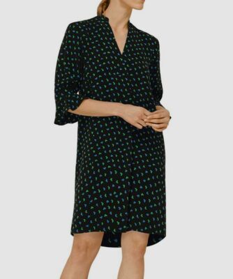 black hearts ikat mini dress $485 Whistles Women's Heart Print Sonia V-Neck Shift Size XS available in Black and