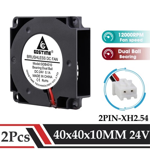 2Pcs 40mm 24V 3D Printer Fan 40x10MM Dual Ball Turbo Blower 12000RPM Cooler New - 第 1/28 張圖片