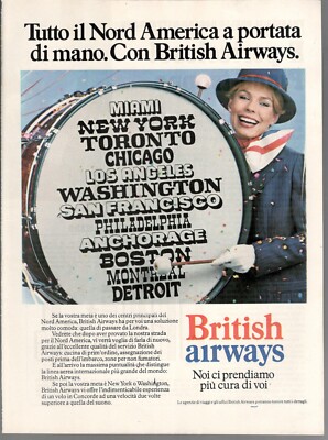 British Airways Airlines Advertisement 1 Original Page 1973 JKH