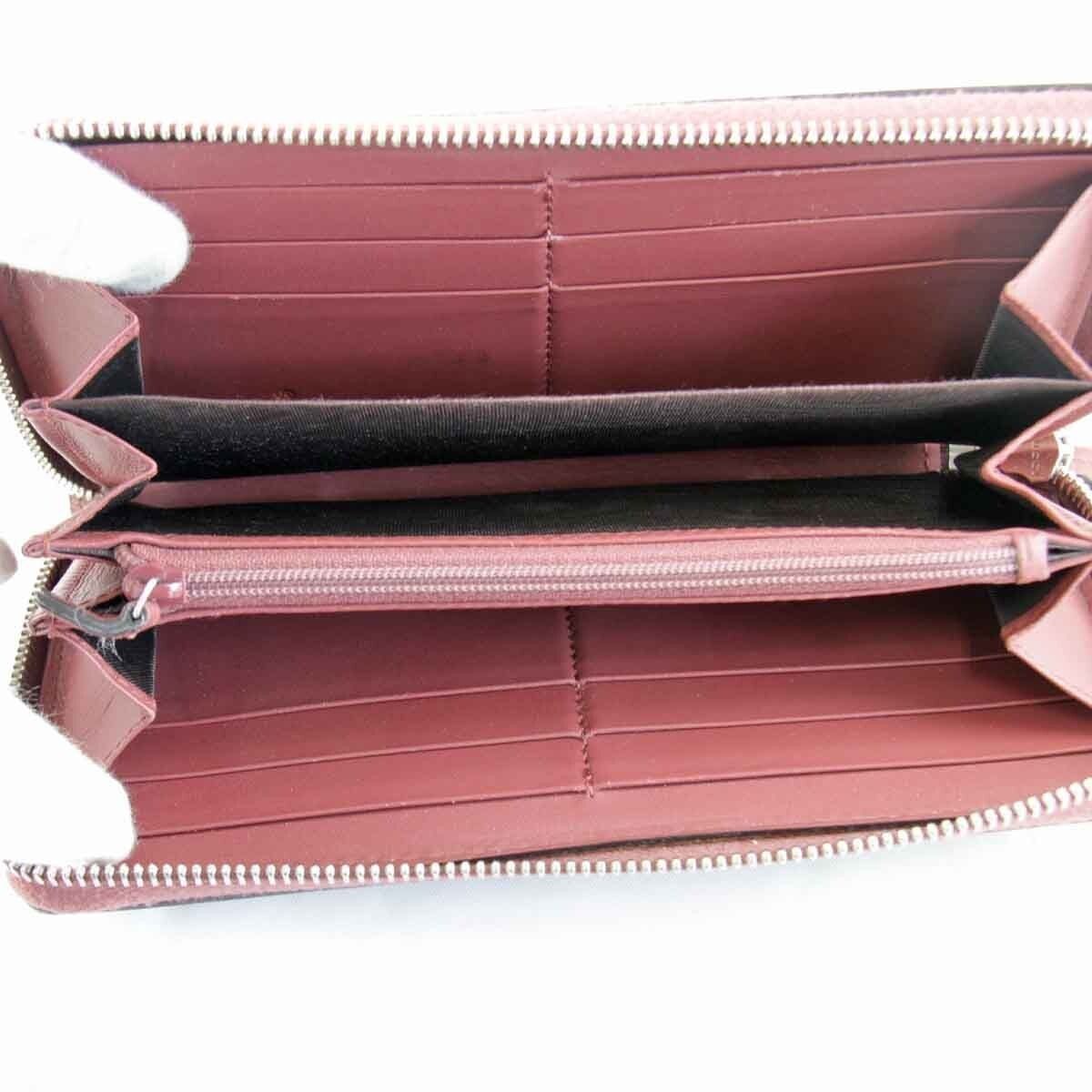 GUCCI GG Supreme Blooms Round Zip Long Wallet Floral Print Pink