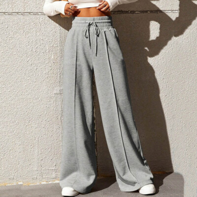 Frauen Sweatpants High Waist Hosen Damen Wide Leg Sport Lounge Hosen