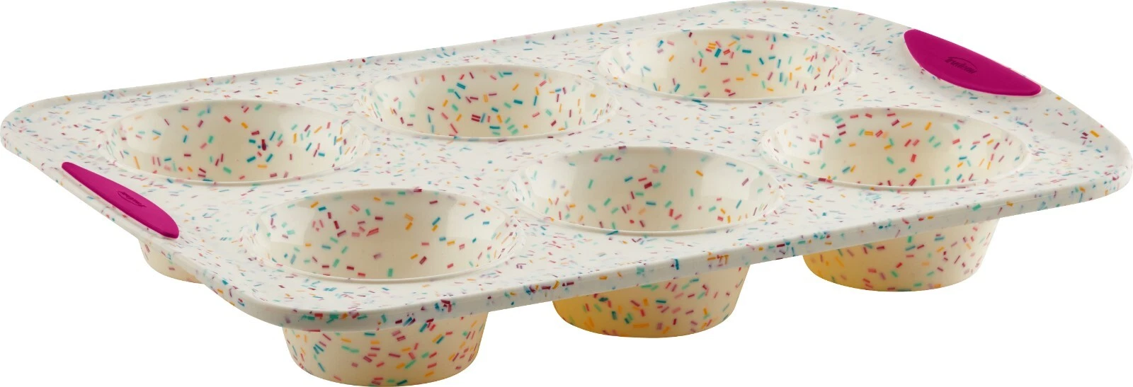 05118658 - Trudeau Silicone Jumbo Muffin Mold 6-Cavity, Confetti Pattern