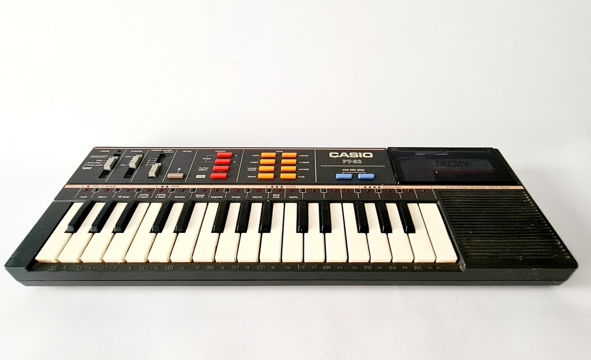 Vintage 1980s Casio PT-82 32 Key Electronic Keyboard Mini