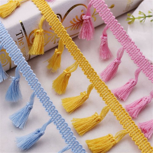 1Yard Polyester Cotton Fringe Lace Colorful Garment Sewing Tassel Trimming - Picture 2 of 22
