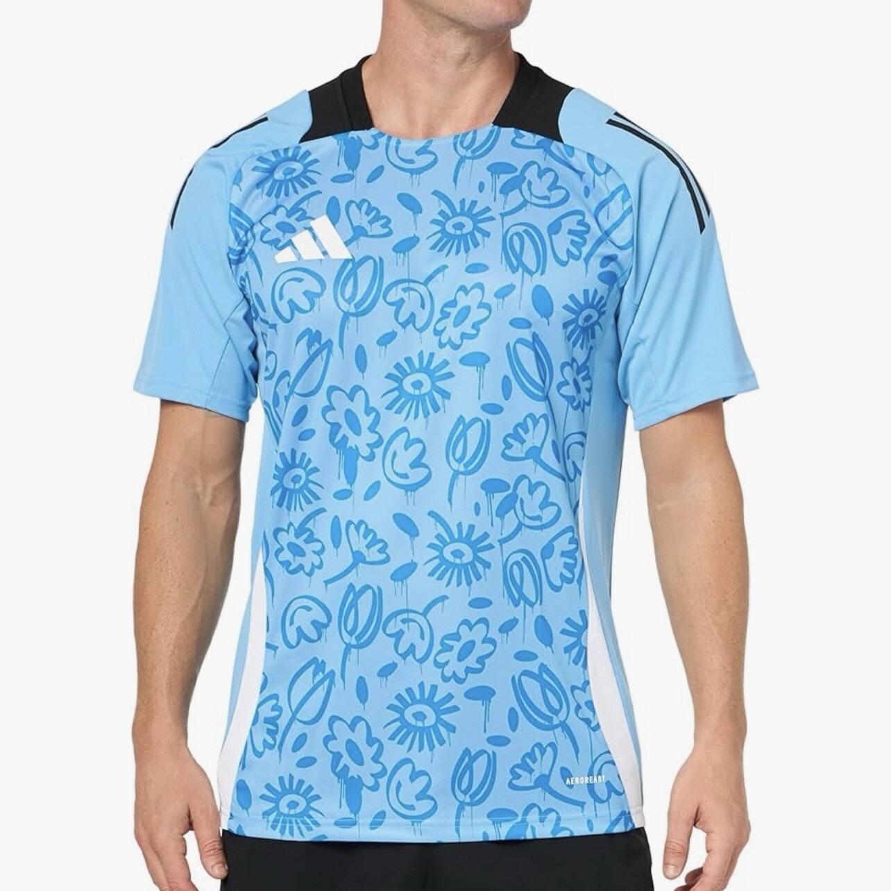 Adidas Tiro PB Мужская футболка большого размера L из футбольного трикотажа синего цвета, спортивный топ #772