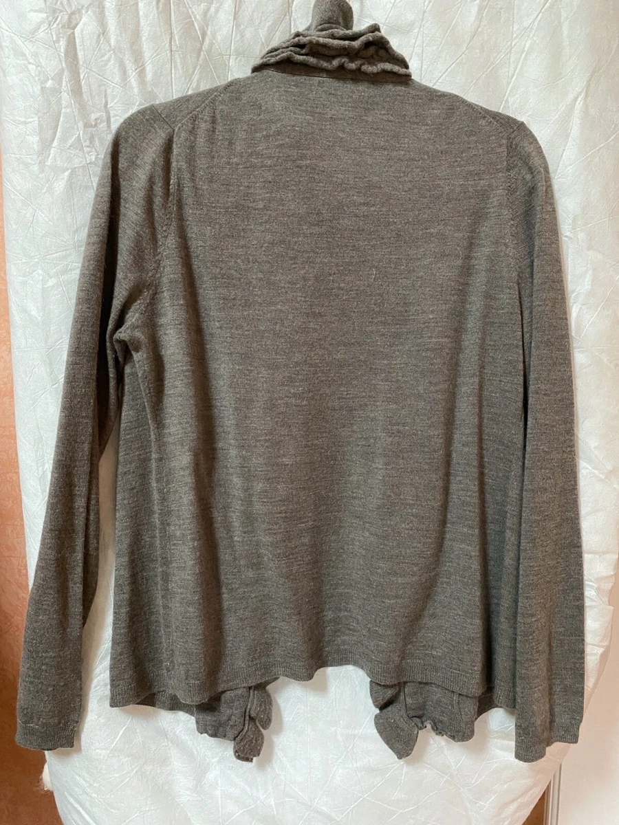 Women s Merino Wool Sweater Cardigan Garnet Hill Gray M eBay