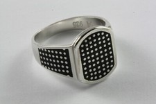 Anello Da Uomo Con Pietra Nera Anello Sigillo Anello In Argento 925 / 630