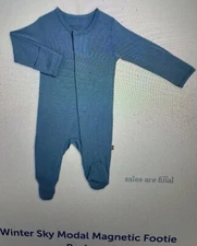 •NEW• Blue Winter Sky Magnetic Footie Size Preemie Up to 5 Lbs. Free Shipping