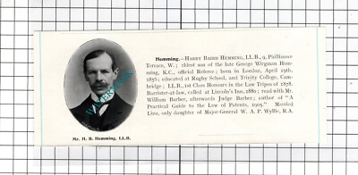 Harry Baird Hemming / Thomas Raffles Hughes KC Huyton Hall - ca.1905 Clipping