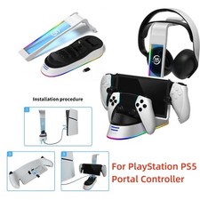 For PlayStation PS5 Portal Controller Charging Dock Base Headset Mount Holder