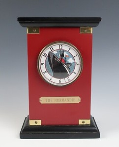 SS Normandie CGT Ocean Liner OOAK Custom Mantle Clock - Works