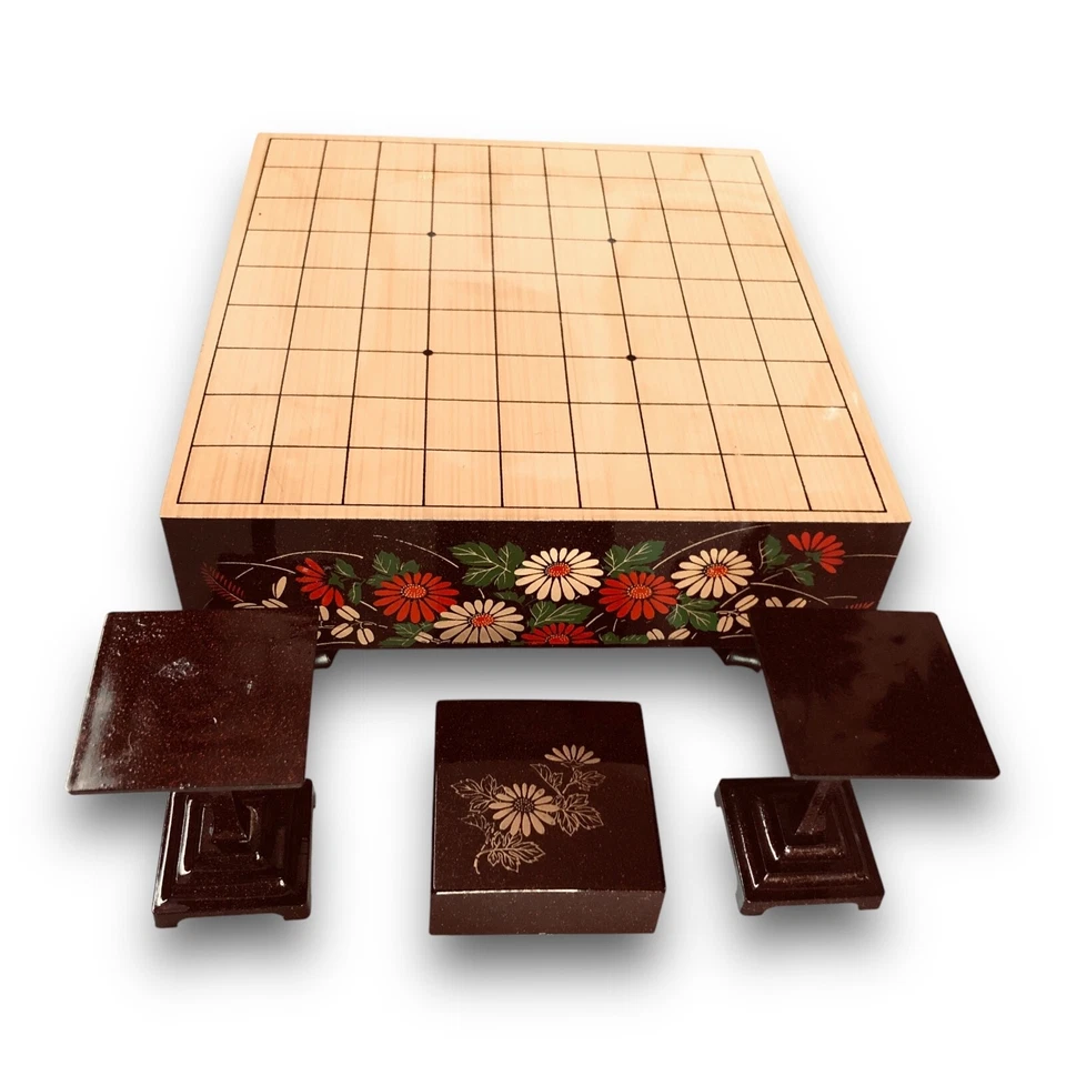 Japanese Shogi 將棋盤 Board Game Strategy Set Chess w/ Hiba Stand Legs & KOMADAI S9 - Image 3 of 4