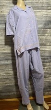 Alfred Dunner Two Piece Set Lavender Top  Pants Size 14 Embroidered