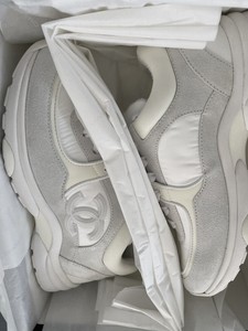 chanel triple white sneakers
