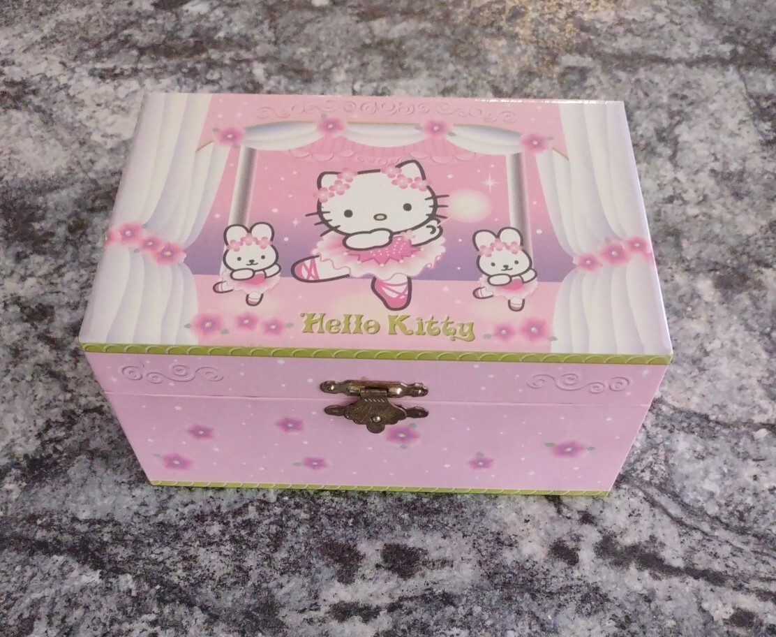 2001 Sanrio Hello Kitty Music Box Accessory Case Ballerina 2001 Sanrio Hello Kitty Music Box Accessory Case Ballerina