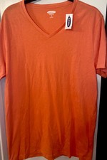 Old Navy Men's Med Tall Orange Color Soft-Washed V-Neck T-Shirt NWT Casual Great