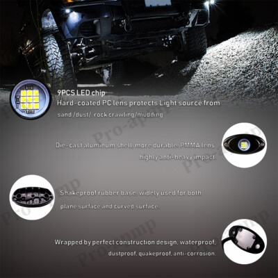 Underbody Light Kit 12pcs White LED Rock Lights Kit - Underbody Lighting For Jeep, Truck, UTV, ATV Under Glow Lights For Trucks - Foto 11
