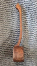 Vintage Hand Carved Wooden Ladle, Scoop, Spoon Goose Head Handle 14.5" Long