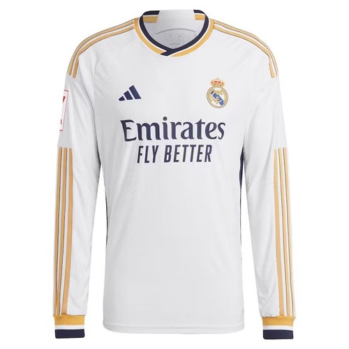 Real Madrid 2324 Home Adidas Authentic Long Sleeve Jersey Size L IA9978