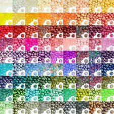 GLASS DRAWBENCH / PEARL BEADS Round Marble Pattern EVERY COLOUR 4mm 6mm 8mm 10mm