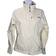 The North Face Apex Bionic Softshell Jacket Womens S White Full Zip Coat Fleece