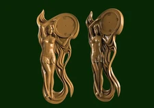 3D STL Model GIRL & CLOCK for CNC 3D Router 3d Printer Carving Aspire Artcam