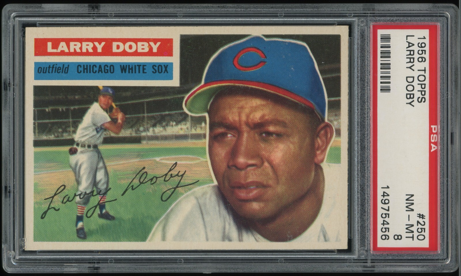 1956 Topps #250 Larry Doby PSA 8 NM-MT - Centered - Chicago White Sox HOF