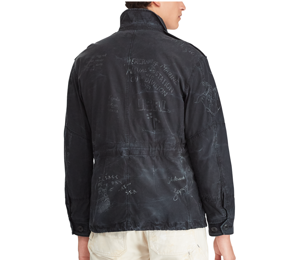 $495 Polo Ralph Lauren Vintage Military Hawaii Stencil Black