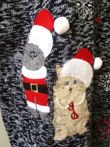 Holiday Time Black Cats Vest Sleeveless Plus Size 3XL Embellished NWT - Picture 4 of 6