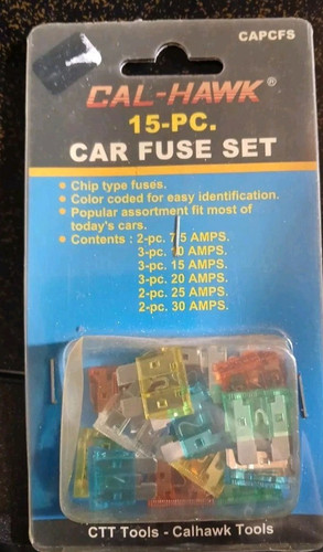 15 PC. FUSE SET ASSORTED FUSE SET , REGULAR SIZE, cars , trucks , suv - Picture 1 of 4