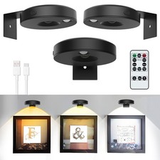 3Pack LED Picture Lights for Wall Rechargeable Battery Picture Frame Light wi...