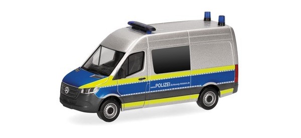 Herpa 098304 - 1/87 Mb Sprinter 18 Halbbus Hochdach Polizei Schleswig-Holstein-image