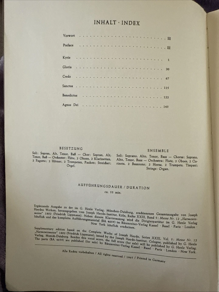 Harmoniemesse 1802. Klavierauszug - Vocal Score Bärenreiter... (paperback) - Image 3 of 4