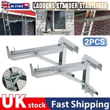 2X Steel Ladder Jacks 550KG Stage Up Work Ladders Stander Stabiliser 18In Width