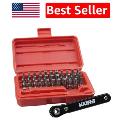 Durable 34-Piece Chrome Vanadium Torx Bit Set with Compact Storage Case