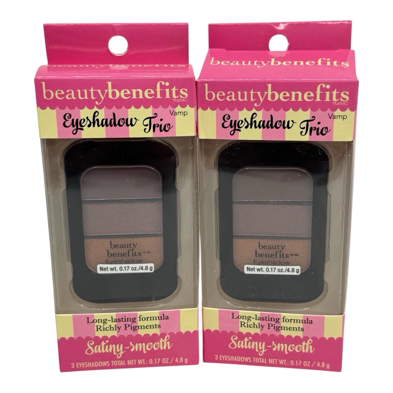 (2) Beauty Benefits Eyeshadow Trio VAMP Copper Mauve Markwins Beauty 0.17Oz/4.8g